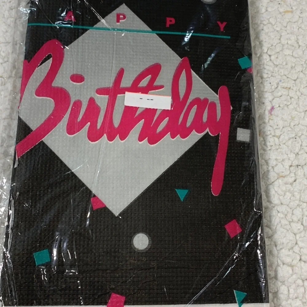 Vintage 1990's paper art Happy Birthday extra-large table cover